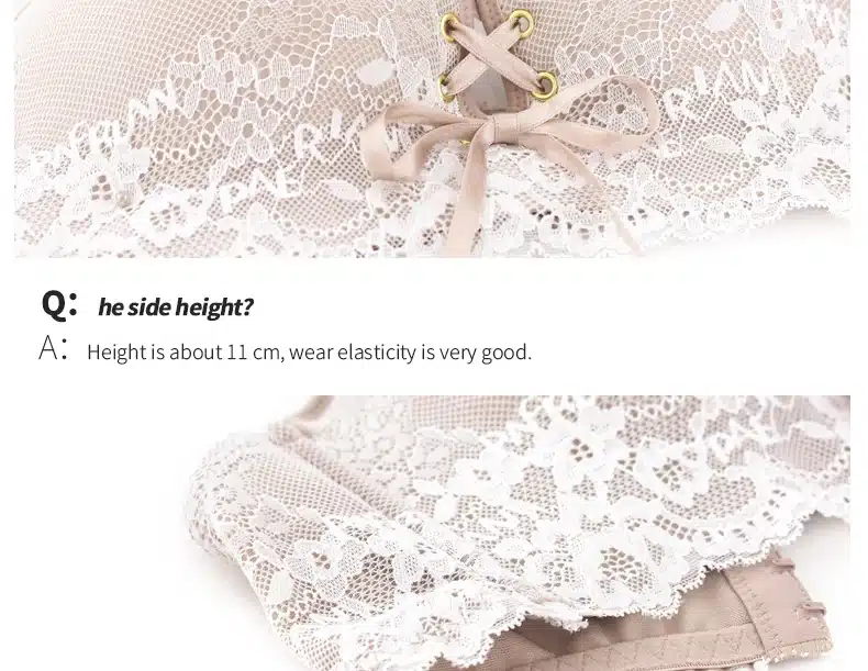 PAERLAN Wire Free Seamless lace bra dress 1/2 half a cup of small chest strap B women underwear 13