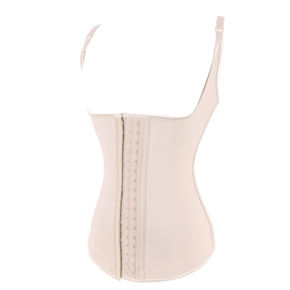Beige Latex Hot Body Shaper Slimming Underwear Belt Plus Size Waist Corsets Latex Waist Trainer Corset Underbust 4