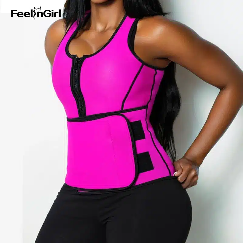 FeelinGirl Neoprene Waist Trainer Sauna Shapewear Workout Slimming Sweat Belt Waist Trimmer Cincher Vest Body Shaper Corsets G 5
