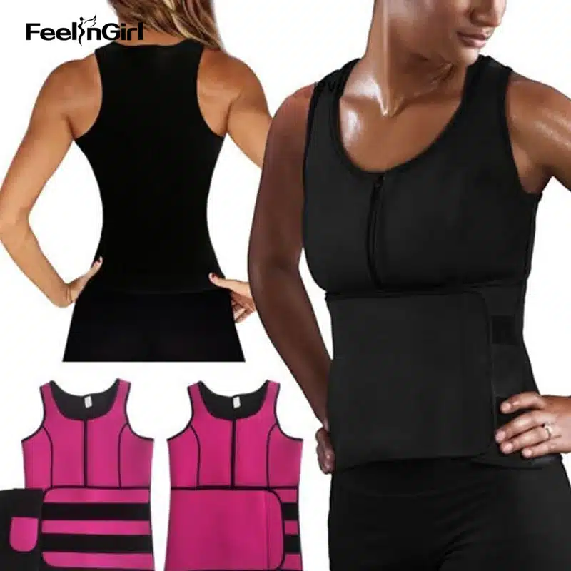 FeelinGirl Neoprene Waist Trainer Sauna Shapewear Workout Slimming Sweat Belt Waist Trimmer Cincher Vest Body Shaper Corsets G 7