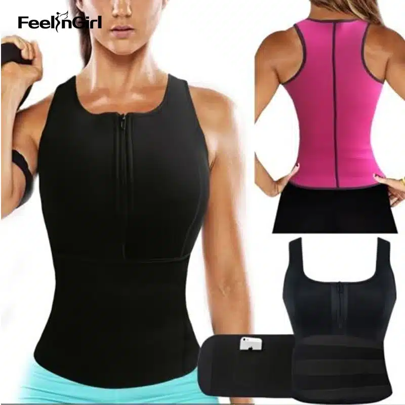 FeelinGirl Neoprene Waist Trainer Sauna Shapewear Workout Slimming Sweat Belt Waist Trimmer Cincher Vest Body Shaper Corsets G 8