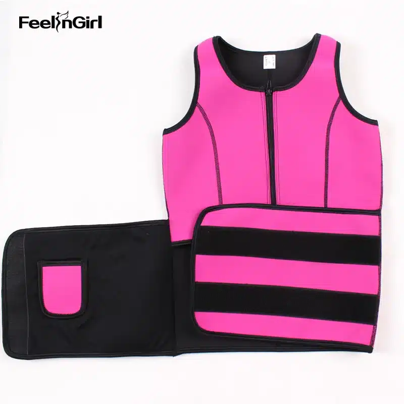 FeelinGirl Neoprene Waist Trainer Sauna Shapewear Workout Slimming Sweat Belt Waist Trimmer Cincher Vest Body Shaper Corsets G 10