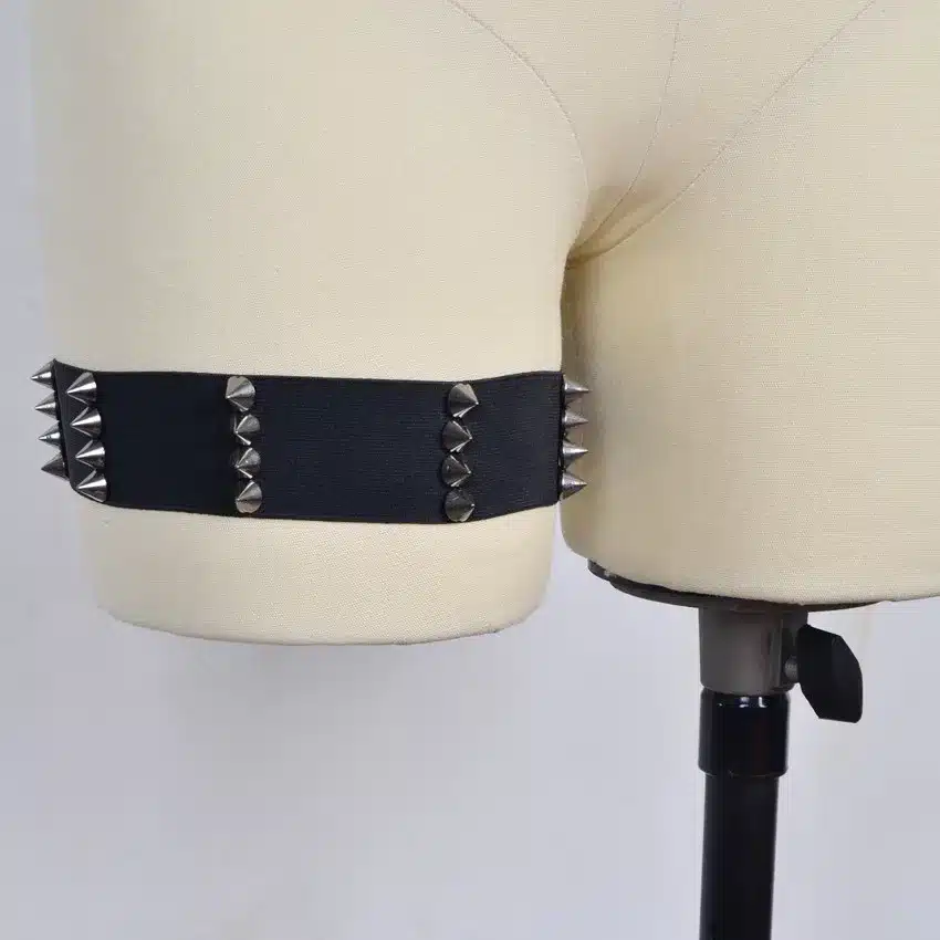 Gothic Kawaii PAIR spiked garters elastic garters BDSM grunge punk fetish bondage garter alternative sexy witch spiked garter 15