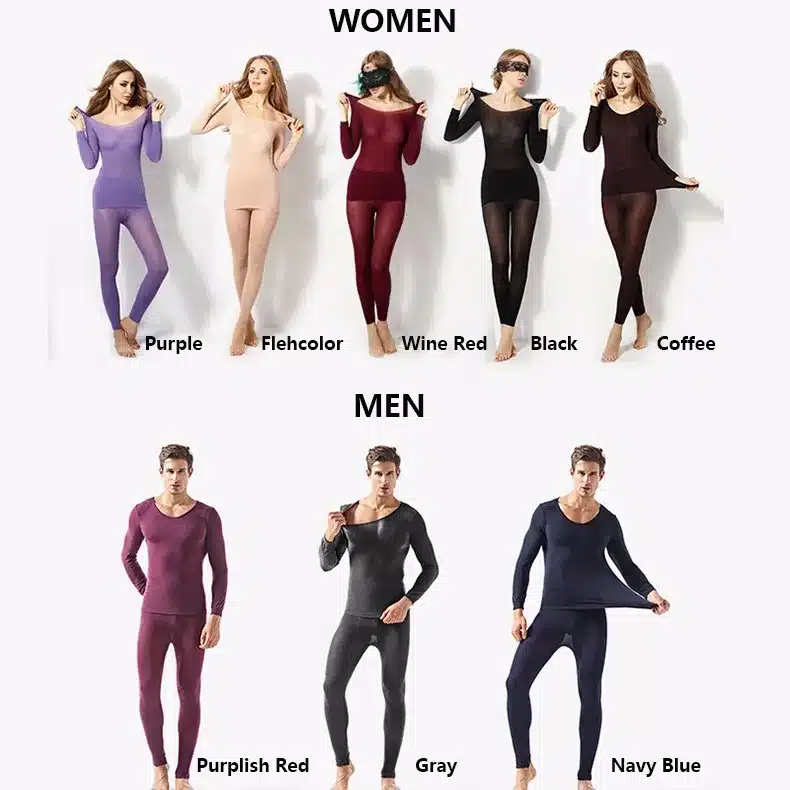 Winter 37 Degree Constant Temperature Women Long Johns Super Elastic Couples Ultrathin Thermal Underwear Sets Seamless Body Suit 18