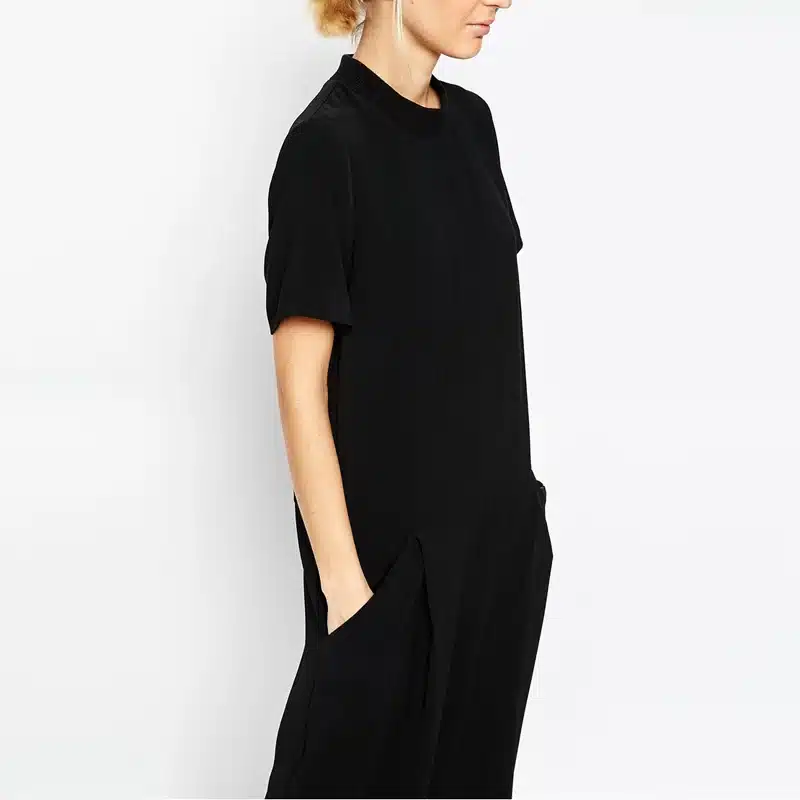 2018 summer black rompers womens jumpsuit Elegant Coveralls side pocket loose-fitting Harem Romper overalls jumpsuit for women 12