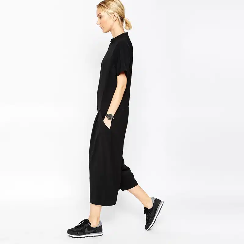 2018 summer black rompers womens jumpsuit Elegant Coveralls side pocket loose-fitting Harem Romper overalls jumpsuit for women 13