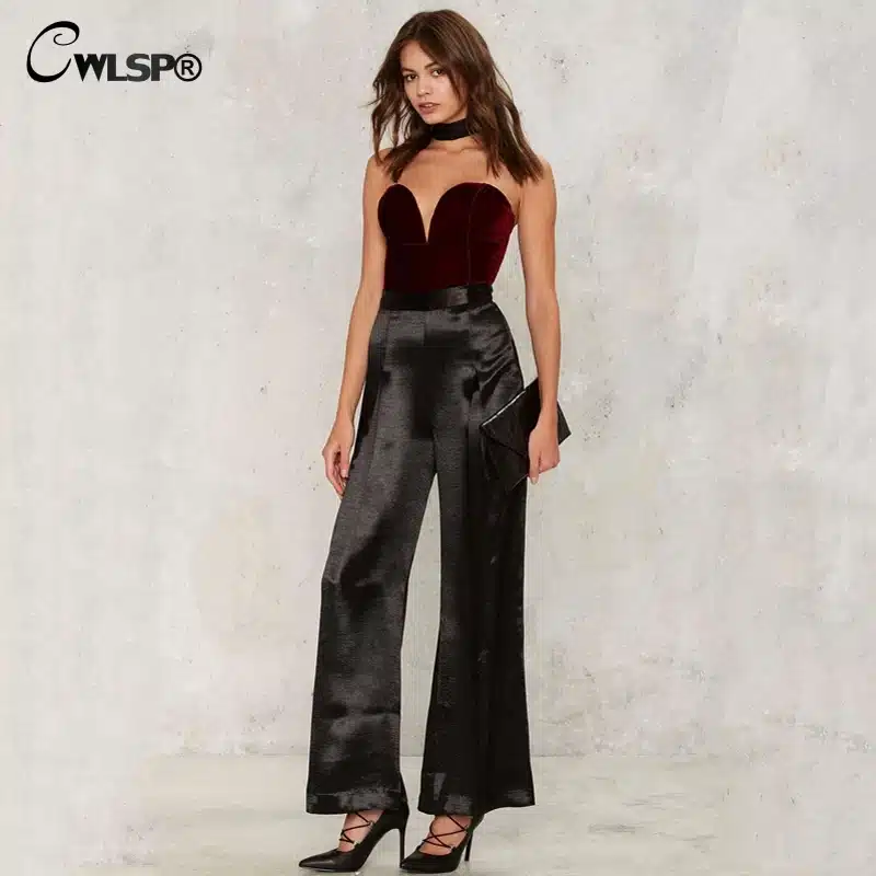 Autumn Winter Sexy Velvet Bodysuits Women Back Cross Strapless Solid V Neck body feminino black bodycon jumpsuit bodysuit QL2784 14