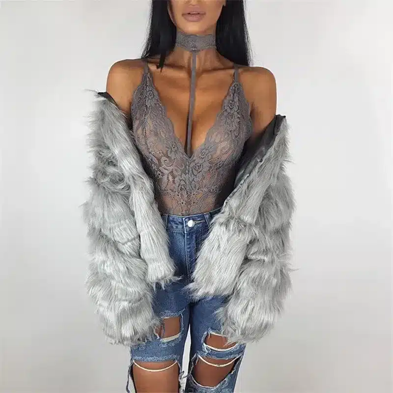 CWLSP 2017 Summer Sexy Halter Mesh See Through Lace Women Bodysuits Vintage Transparent Club Overalls Women Rompers QZ1894 13