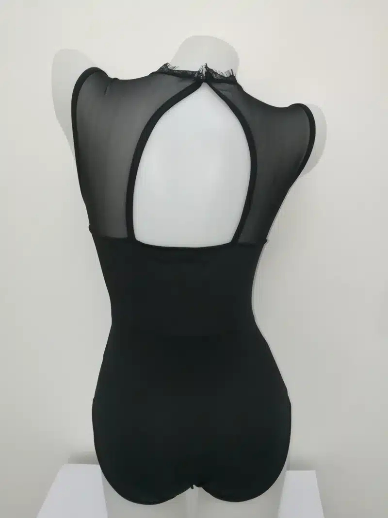 ADEWEL 2017 Sexy Bodysuit Women Black Lace High Neck Cut Out Back Bodycon Jumpsuits Romper Combinaison Shorts Playsuits 19