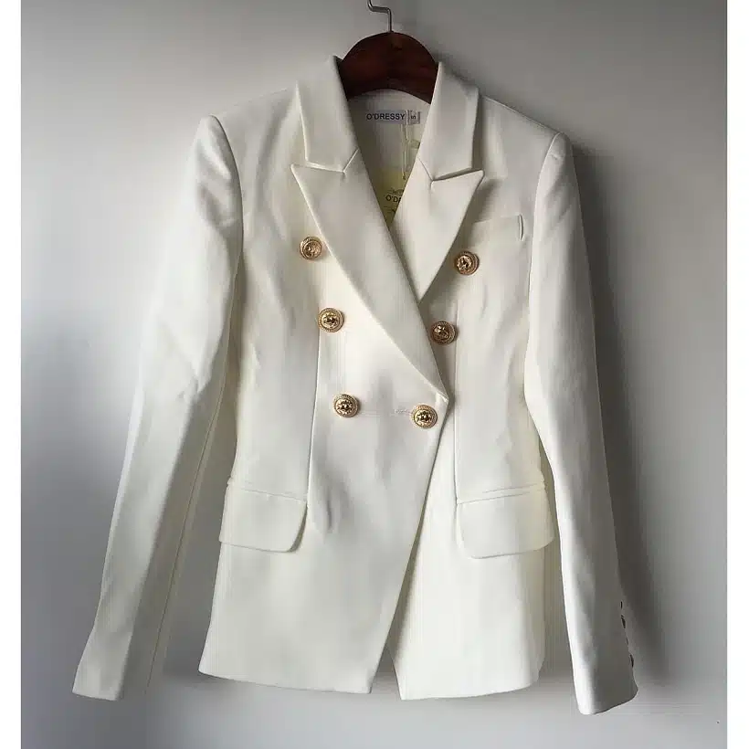 TOP QUALITY New Fashion 2017 Designer Blazer Jacket Women's Double Breasted Metal Lion Buttons Blazer Outer size S-XXL 1