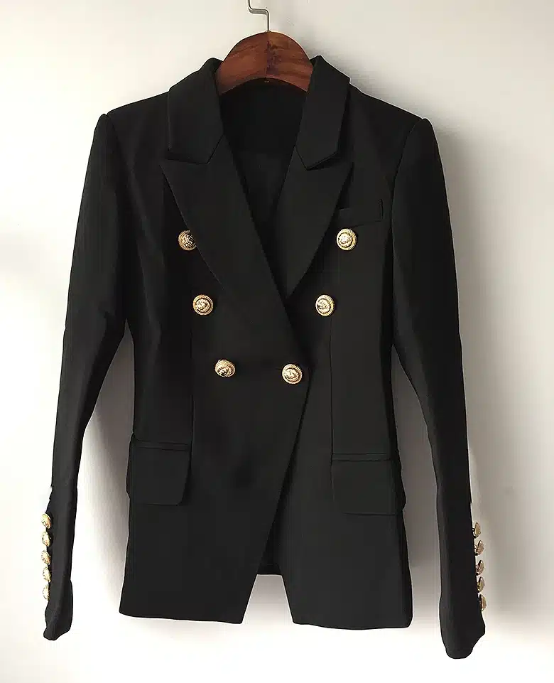 TOP QUALITY New Fashion 2017 Designer Blazer Jacket Women's Double Breasted Metal Lion Buttons Blazer Outer size S-XXL 4