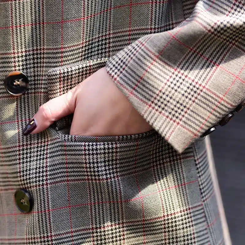 2017 New Plaid Formal Suits for Women Fashion Newest Designer Blazer Women's Long Sleeve Jacket J17CA2005 7