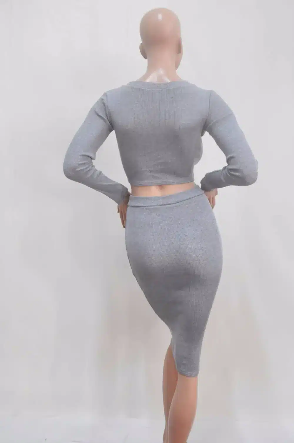 2 piece set women Long Sleeve crop top and skirt set Mid-length Hip-wrapped Skirt Tracksuits TC97501010005 18