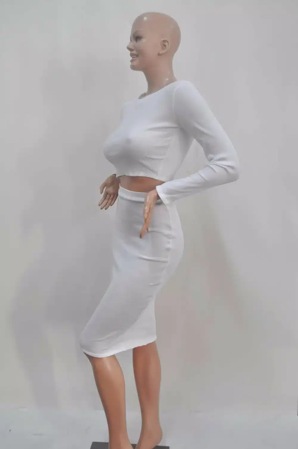 2 piece set women Long Sleeve crop top and skirt set Mid-length Hip-wrapped Skirt Tracksuits TC97501010005 19