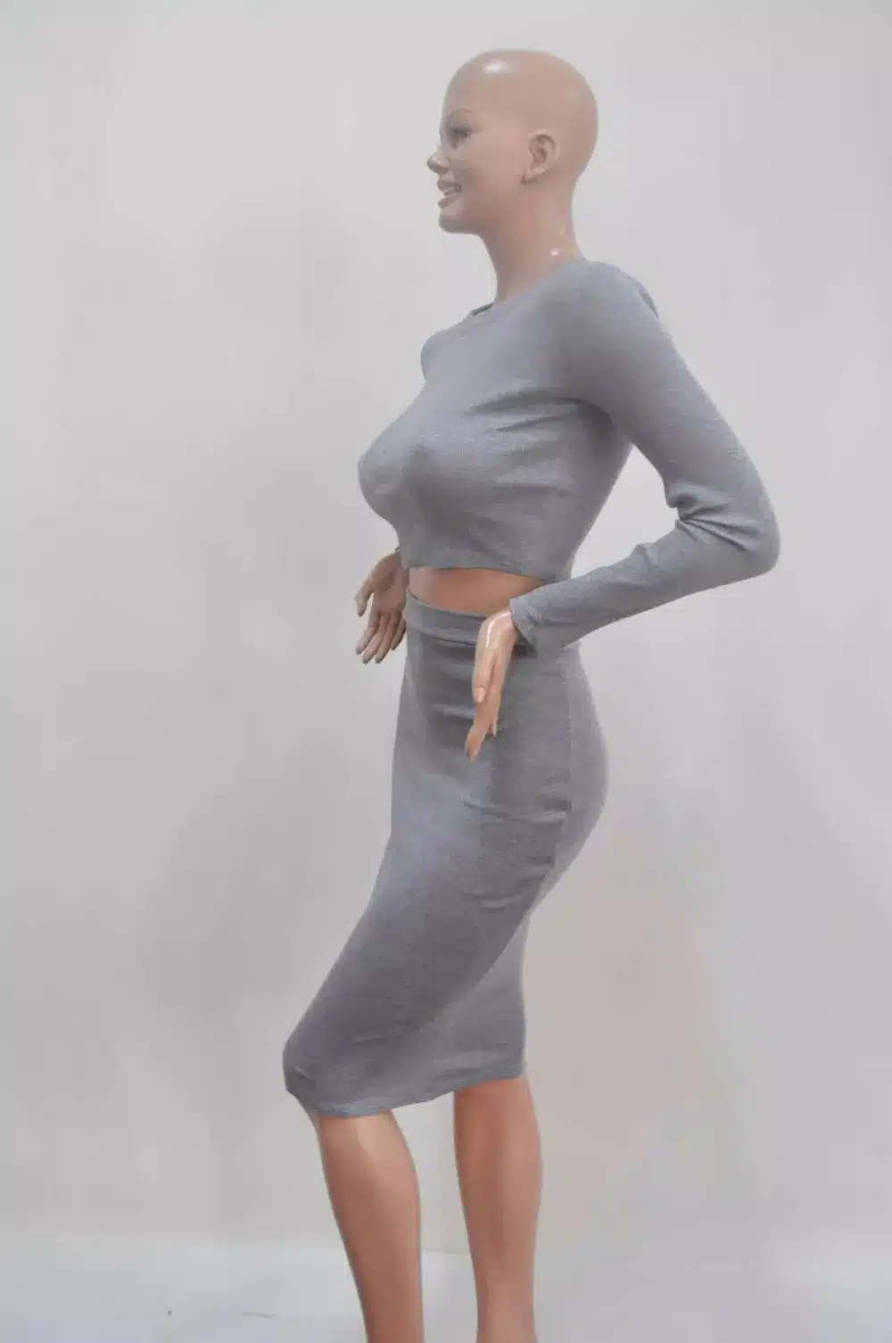 2 piece set women Long Sleeve crop top and skirt set Mid-length Hip-wrapped Skirt Tracksuits TC97501010005 20
