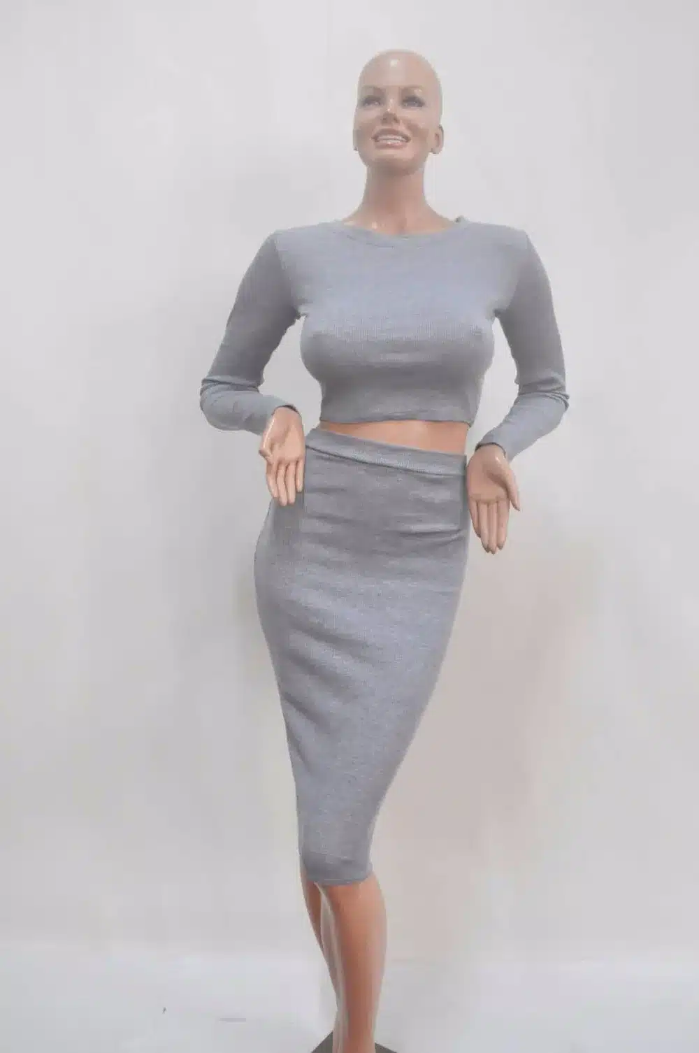 2 piece set women Long Sleeve crop top and skirt set Mid-length Hip-wrapped Skirt Tracksuits TC97501010005 21
