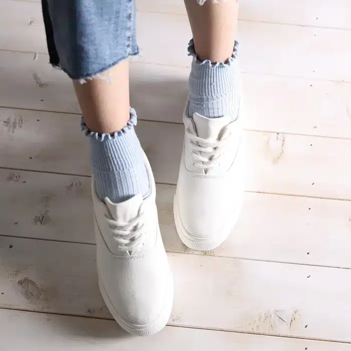 Sweet Spring Pure Color Cotton Lace Ruffles Women Socks Lovely Frilly Edge Princess Girls Socks High Quality Summer Autumn Socks 21