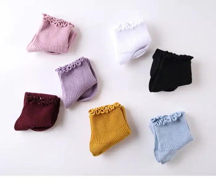 Sweet Spring Pure Color Cotton Lace Ruffles Women Socks Lovely Frilly Edge Princess Girls Socks High Quality Summer Autumn Socks 27