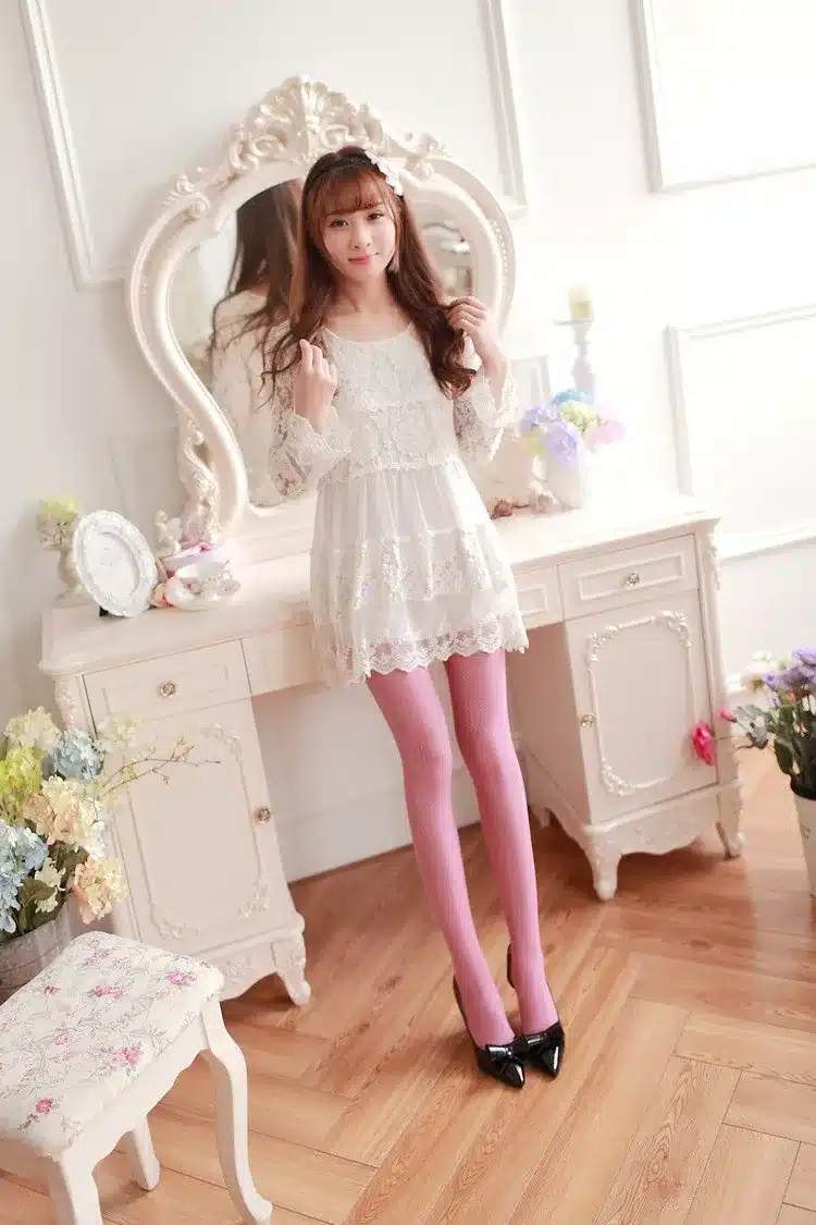 Spring Summer Girls Tights Hollow Striped Sexy Stockings Women Female Lolita Nylon Tights Japanese Pantyhose With Foot Hot Sale 17