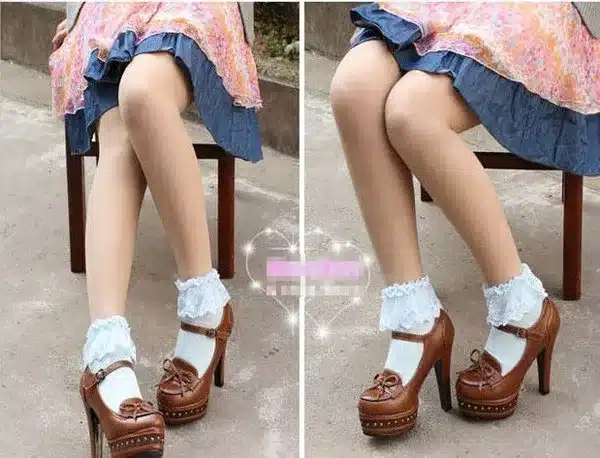 2016 Fashionable Lovely Cute Fashion Women Vintage Lace Ruffle Frilly Ankle Socks Lady Princess Girl Favorite 5 Color Available 15
