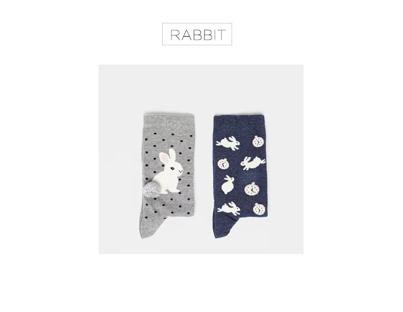 Foot 22-25cm Bunny Socks Rabbit Owl Polka Dot Animals Zoo Yellow Duck Spotty Dog Cookie Purl OVO Fluff Fluffy Panda Bear Cat Paw 9