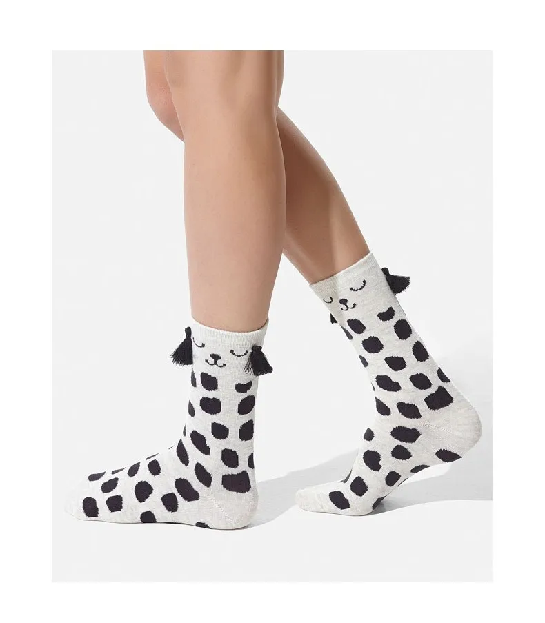 Foot 22-25cm Bunny Socks Rabbit Owl Polka Dot Animals Zoo Yellow Duck Spotty Dog Cookie Purl OVO Fluff Fluffy Panda Bear Cat Paw 17
