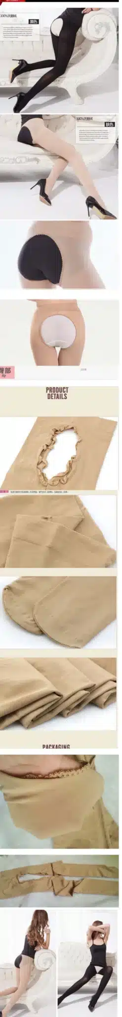 Fcare Spring autumn 120D plus size XXXL big open crotch pantyhose velvet stockings collants ouverts grande tailles 1