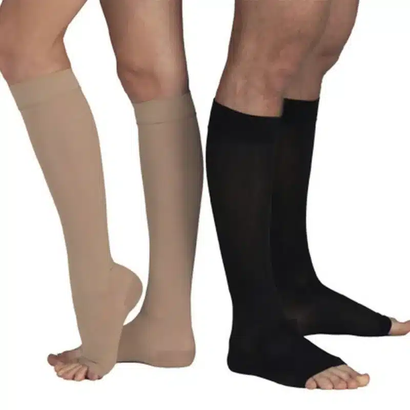 Men Women Stay Up Stockings Open Toe Compression Knee Thighs High Support 18-21 mm Hg Stocking Medias Muslo 1