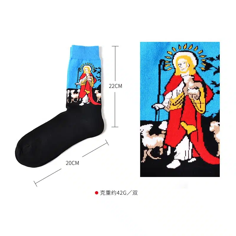 Socks Funny Retro Art Painting Character Pattern for Women Men ox Calcetines Van Gogh Socks paragraph abstract art oil painting 17