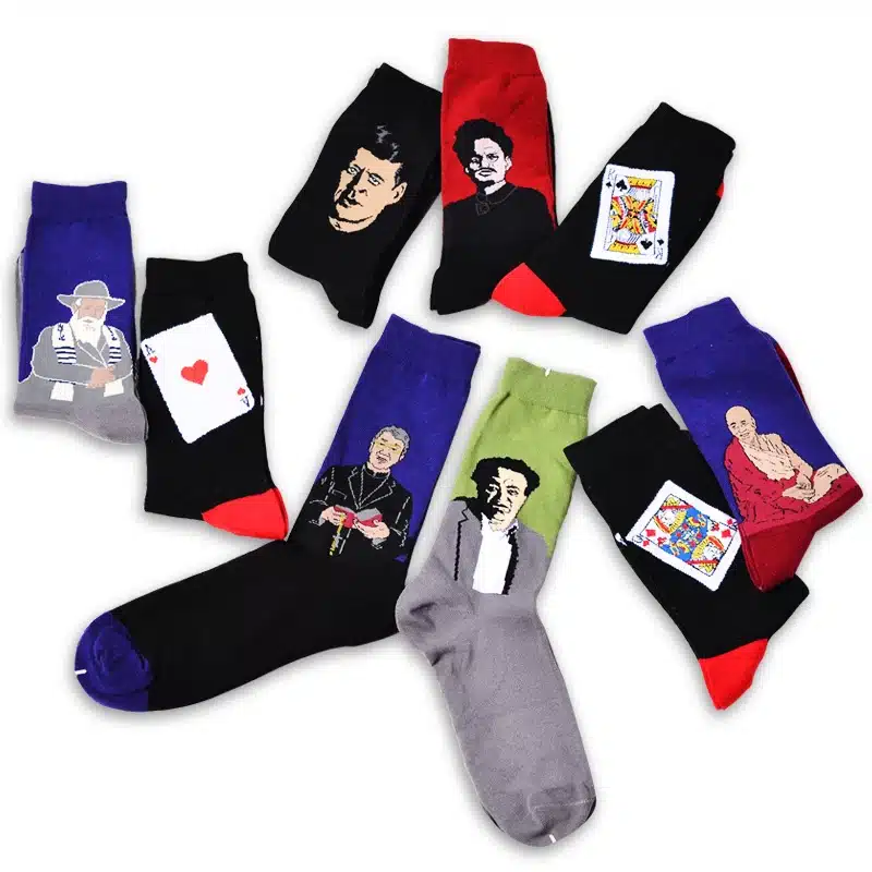 Socks Funny Retro Art Painting Character Pattern for Women Men ox Calcetines Van Gogh Socks paragraph abstract art oil painting 18