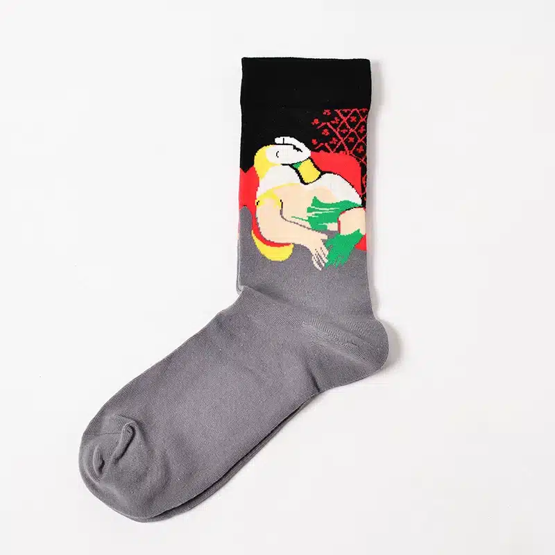 Socks Funny Retro Art Painting Character Pattern for Women Men ox Calcetines Van Gogh Socks paragraph abstract art oil painting 25
