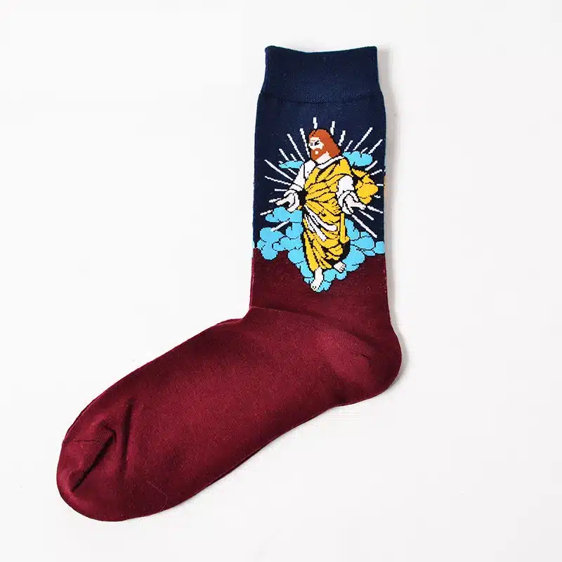 Socks Funny Retro Art Painting Character Pattern for Women Men ox Calcetines Van Gogh Socks paragraph abstract art oil painting 27