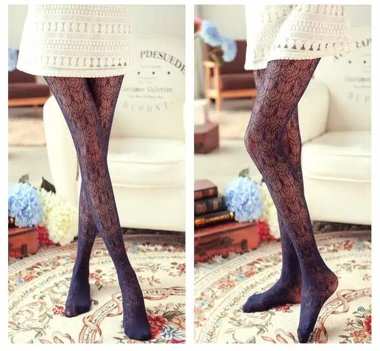 Hot! Women Sexy Stockings Summer Autumn Hollow Tights Japanese Lace Pantyhose Fishnet Stockings High Elastic Vintage Pantyhose 33