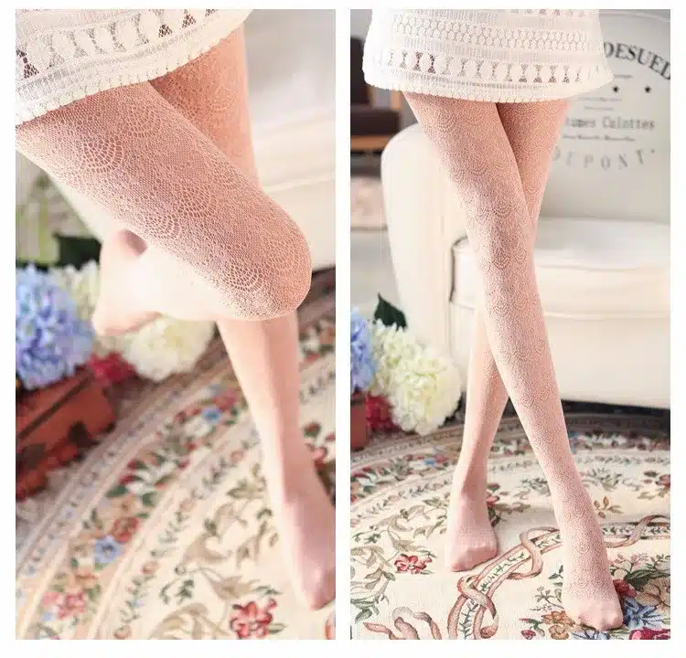 Hot! Women Sexy Stockings Summer Autumn Hollow Tights Japanese Lace Pantyhose Fishnet Stockings High Elastic Vintage Pantyhose 44
