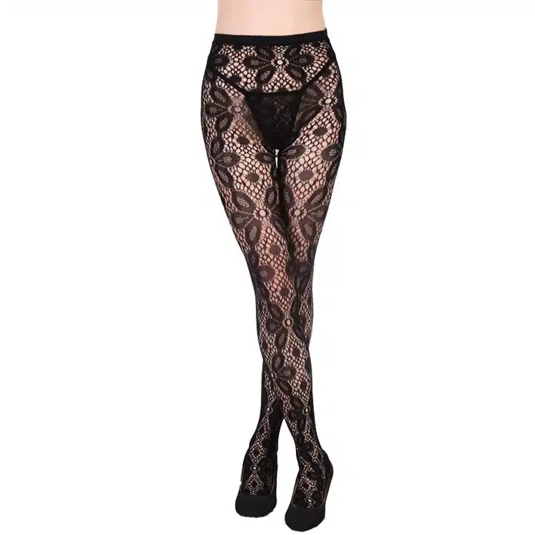 HSS Soft Mesh Women's Tights Sexy Lady Stockings Tattoos Jacquard Elastic Lace Top Garter Belt Thigh Black Pantyhose 4