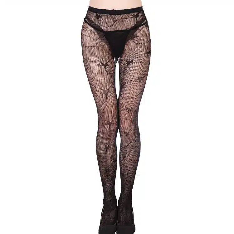HSS Soft Mesh Women's Tights Sexy Lady Stockings Tattoos Jacquard Elastic Lace Top Garter Belt Thigh Black Pantyhose 11