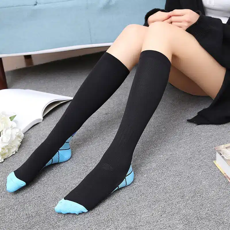 Unisex Women Men Compression Socks Anti-fatigue Long Leg Socks Soft Breathable Elastic Strong Nylon Stretch Socks 8AD3 25