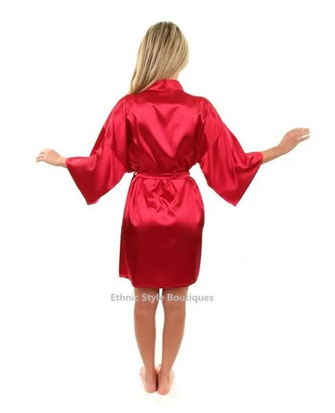 New Black Chinese Women's Faux Silk Robe Bath Gown Hot Sale Kimono Yukata Bathrobe Solid Color Sleepwear S M L XL XXL NB032 5