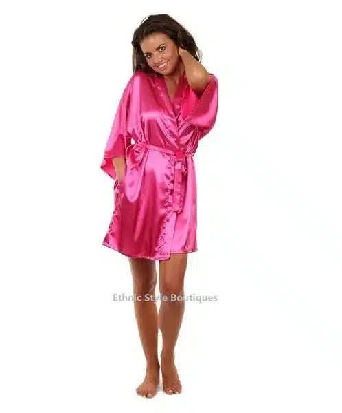 New Black Chinese Women's Faux Silk Robe Bath Gown Hot Sale Kimono Yukata Bathrobe Solid Color Sleepwear S M L XL XXL NB032 7