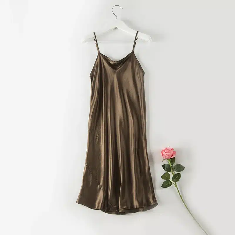 Silk SLEEP Dress REAL SILK women sleepwear healthy home dress Slips SALE 2016 spring new Black RED PINK 18