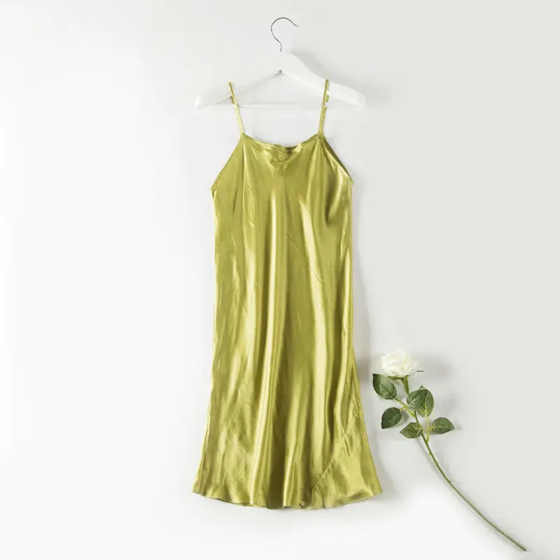 Silk SLEEP Dress REAL SILK women sleepwear healthy home dress Slips SALE 2016 spring new Black RED PINK 21