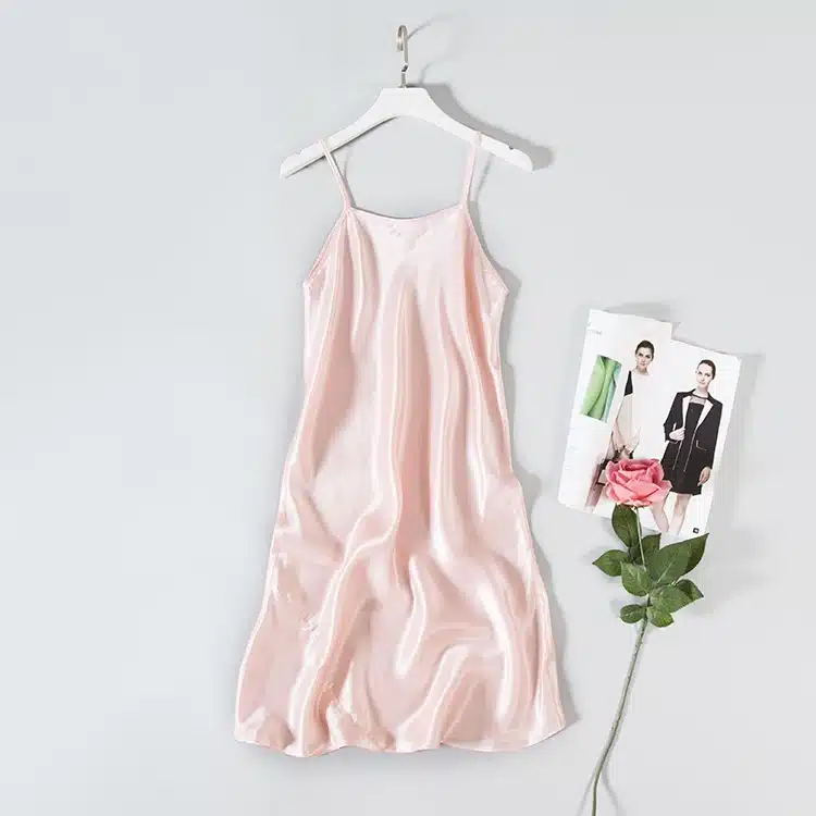 Silk SLEEP Dress REAL SILK women sleepwear healthy home dress Slips SALE 2016 spring new Black RED PINK 22