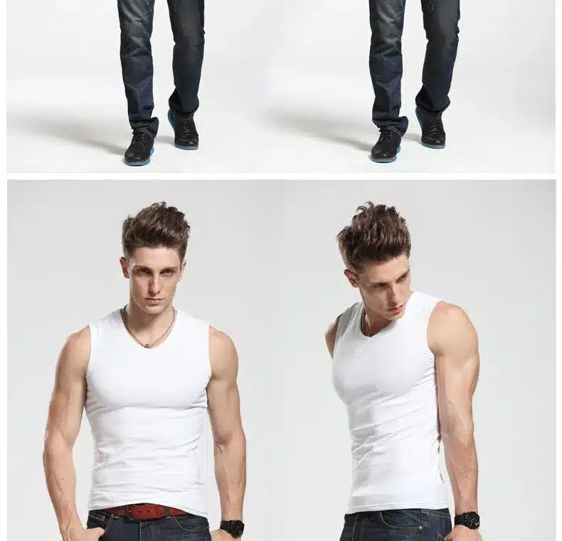 2018 Cotton Big Size Summer men clothing Tank Tops Black White Gray Singlets Sleeveless fitness men vest Bodybuilding t shirt 22