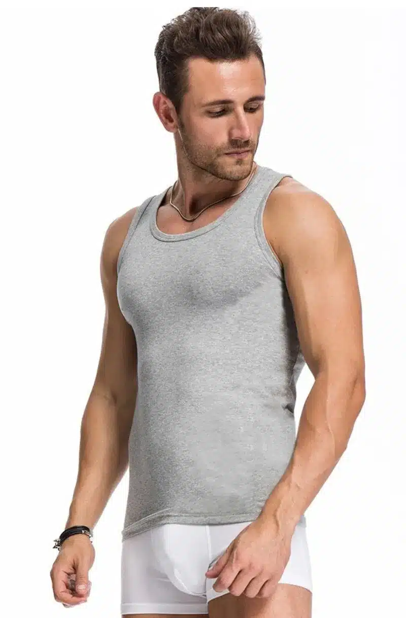 2018 Cotton Big Size Summer men clothing Tank Tops Black White Gray Singlets Sleeveless fitness men vest Bodybuilding t shirt 27