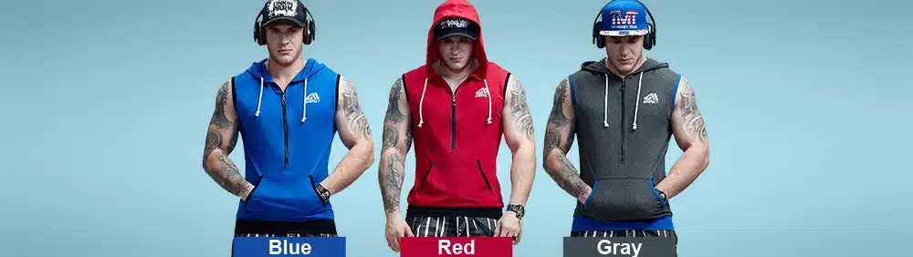 Aimpact Men's Fit Sleeveless Tapered Zip Hoodie Bodybuilding Tank Tops Crossfit Workout Sleeveless Jackets Terry Top Male AM1012 12