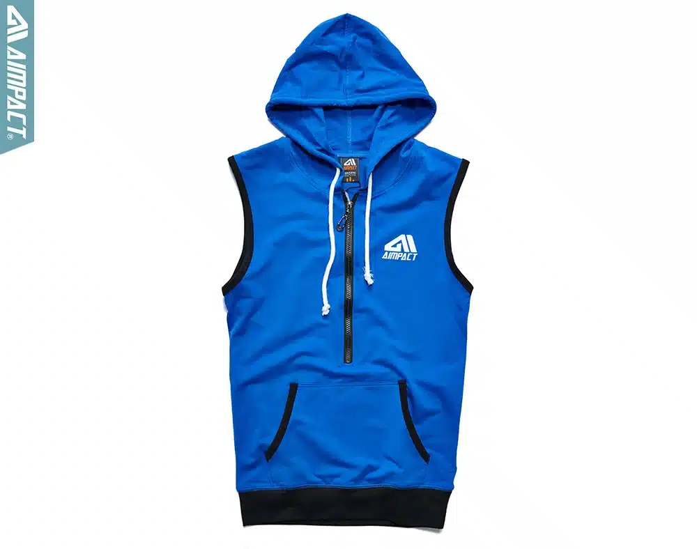 Aimpact Men's Fit Sleeveless Tapered Zip Hoodie Bodybuilding Tank Tops Crossfit Workout Sleeveless Jackets Terry Top Male AM1012 22