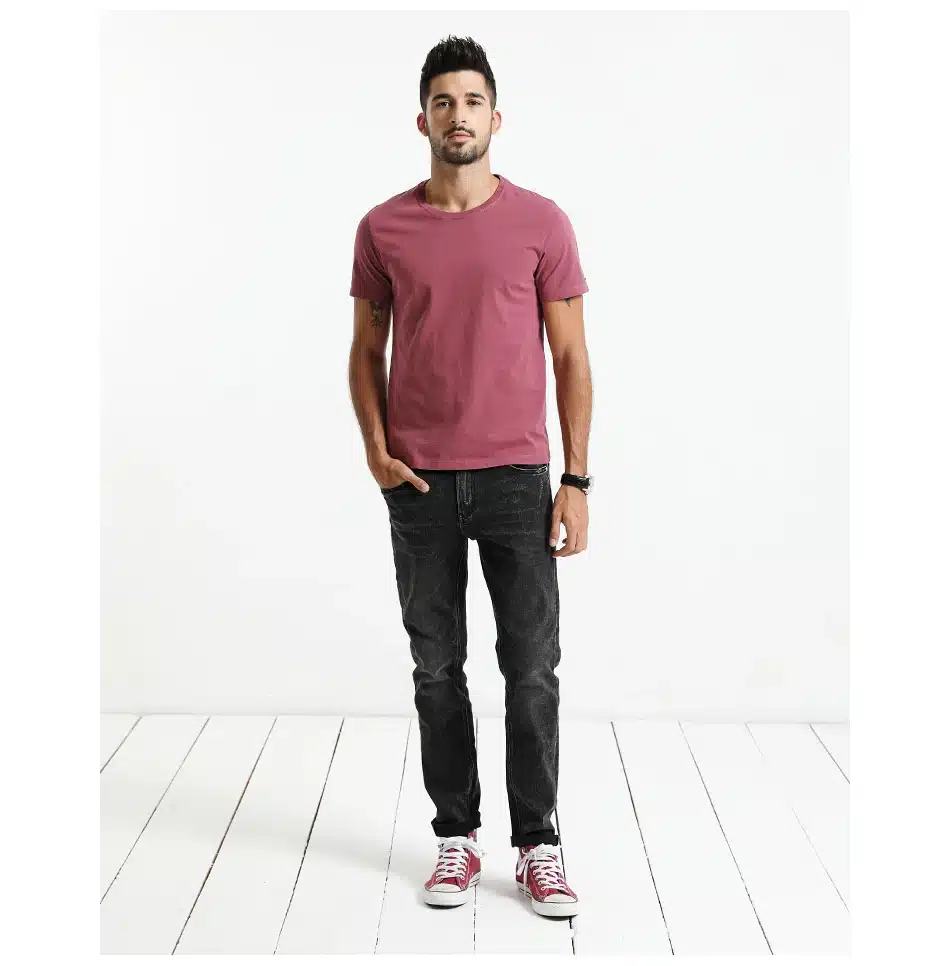 SIMWOOD 2018 New T Shirt Men Slim Fit Solid Color fitness Casual Tops 100% Cotton Comfortable High Quality Plus Size TD017101 16