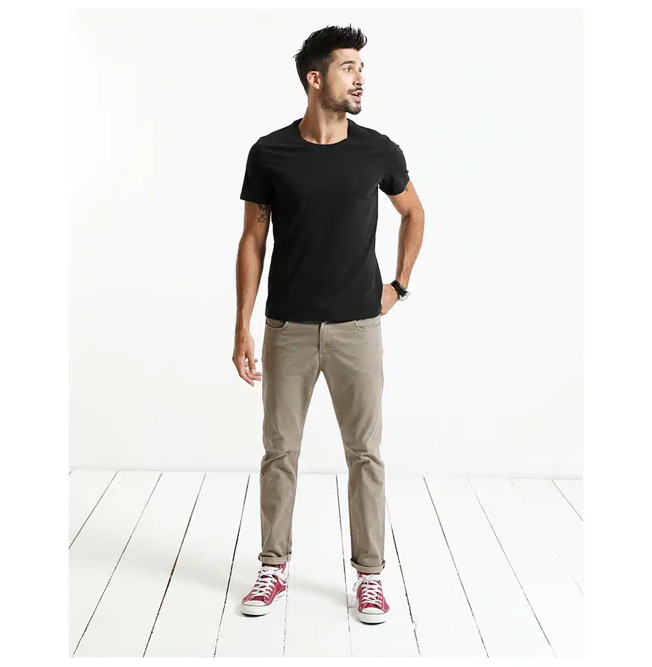 SIMWOOD 2018 New T Shirt Men Slim Fit Solid Color fitness Casual Tops 100% Cotton Comfortable High Quality Plus Size TD017101 22