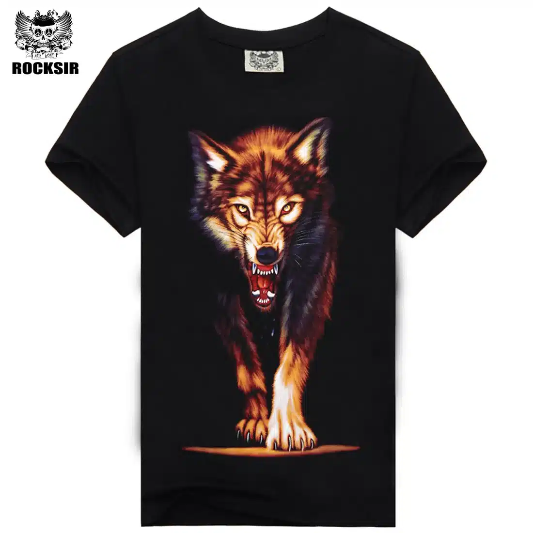 Rocksir 3d wolf t shirt mens Brand 3D Indians wolf Print t shirts Cotton wolves Men t-shirt Casual Man Tees Mens Tops 16
