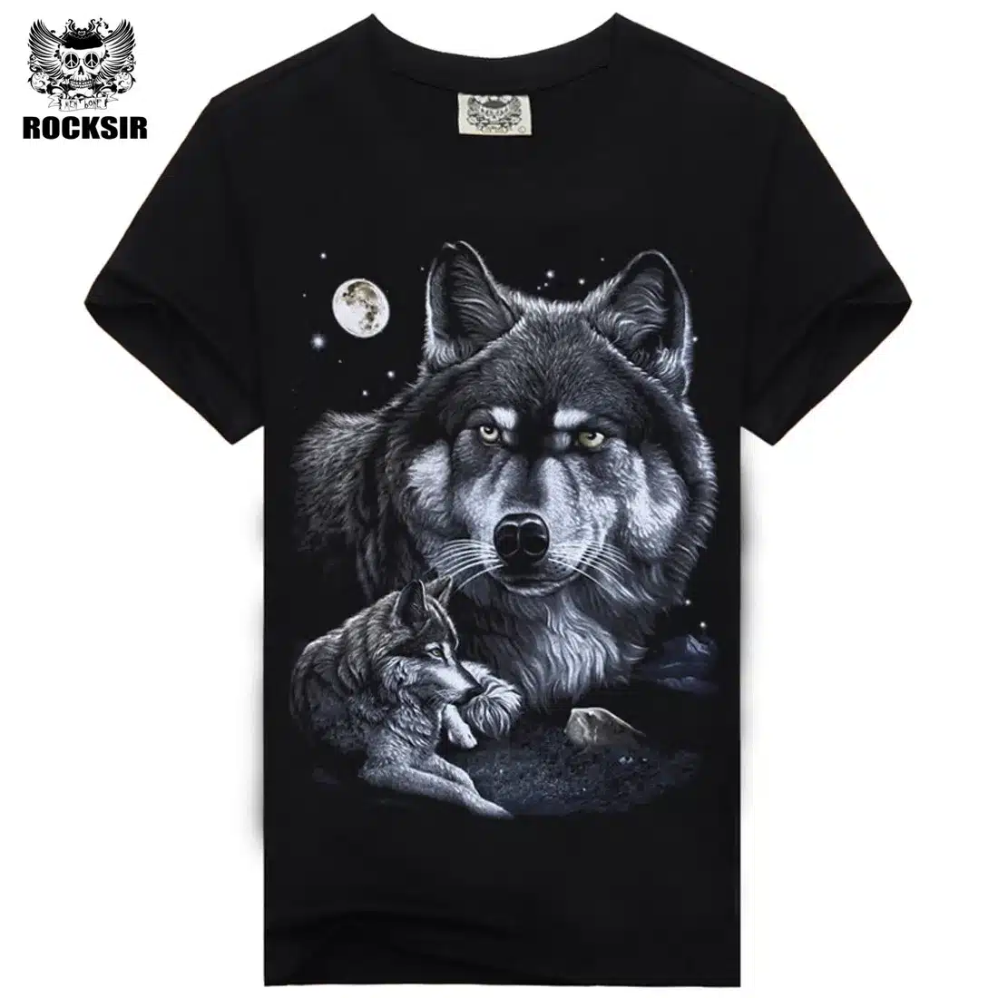 Rocksir 3d wolf t shirt mens Brand 3D Indians wolf Print t shirts Cotton wolves Men t-shirt Casual Man Tees Mens Tops 20